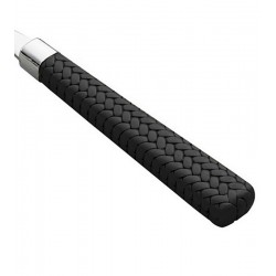 Jogo 6 Colheres 15cm Para Chá De Aço Inox Com Cabo De Plástico Rattan Preto